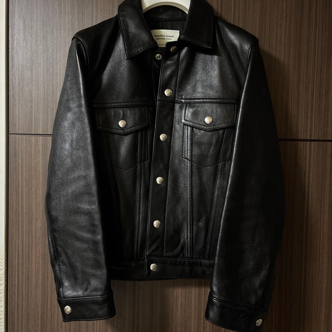 本日中値下げ　ビューティフルピープル　3rd型Gジャン　レザー