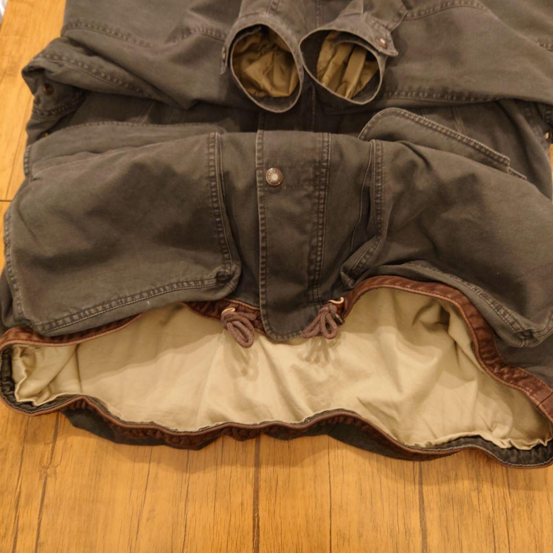 90’s BANANA REPUBLIC レザーパイピングスタンドカラーコート