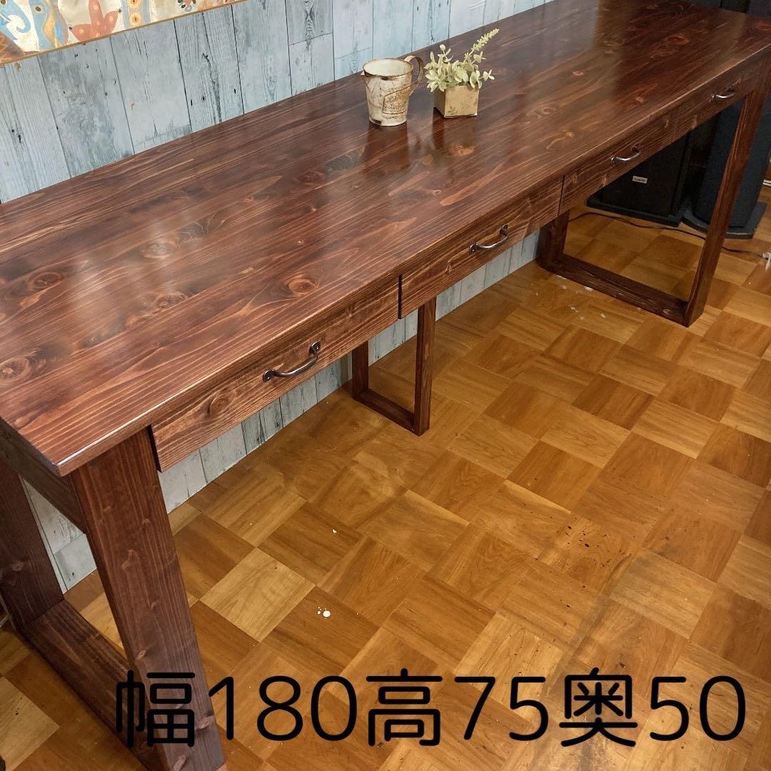 机 テーブル カウンター 幅180cm 天板ヒノキの集成材