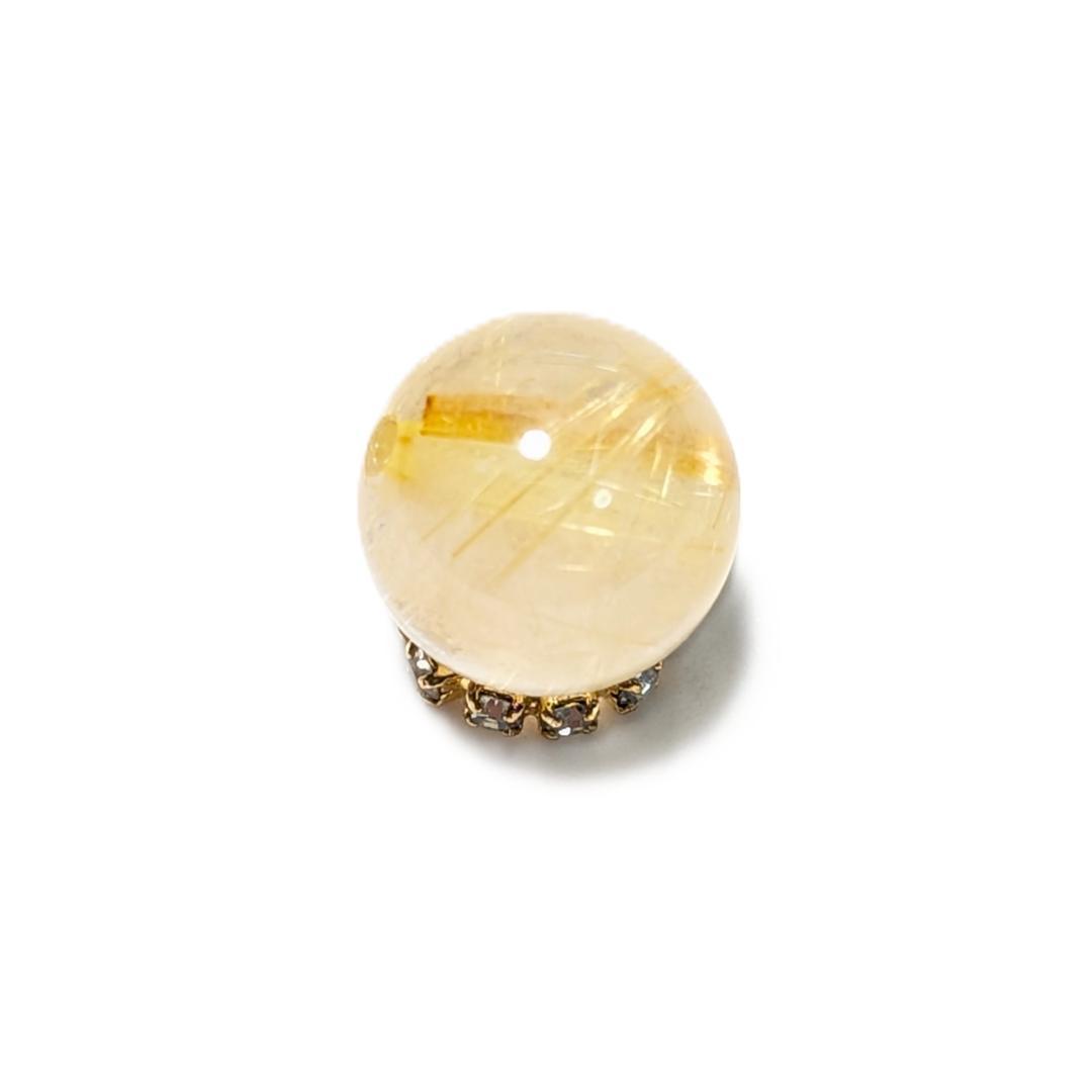 一点物【鋭く柔らかいルチル】タイチンルチル 10ミリ 粒売り 貫通穴あり