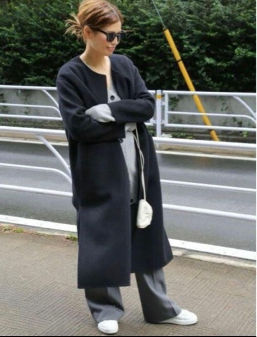 美品✨ドゥーズィエムクラス　victorian リバーロングノーカラーコート