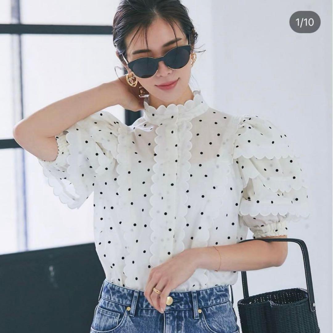 セブンテンseventenスカラップティアードブラウス