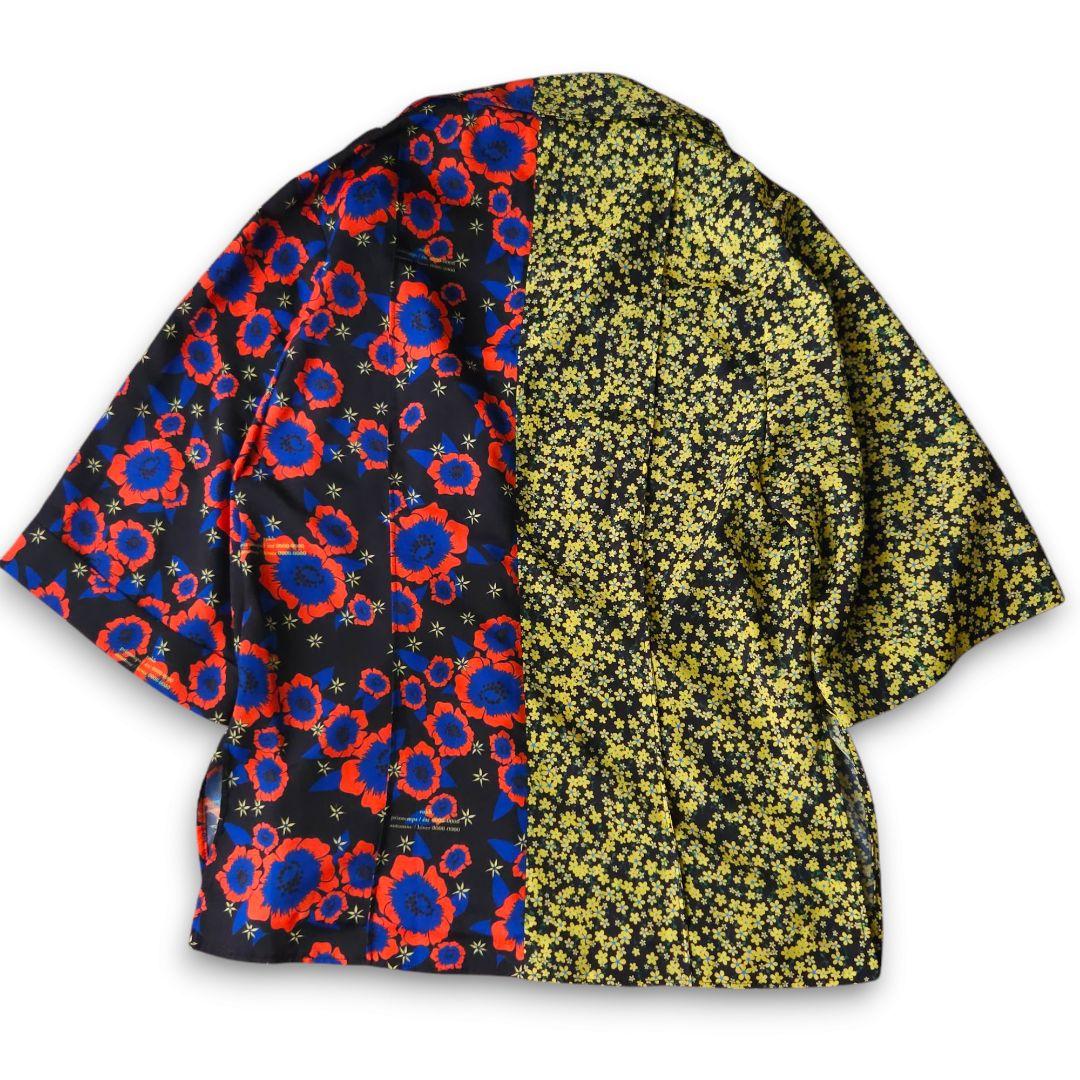 rokh ロク 花柄 ドッキングオープンカラーシャツ 半袖 L相当 極美品