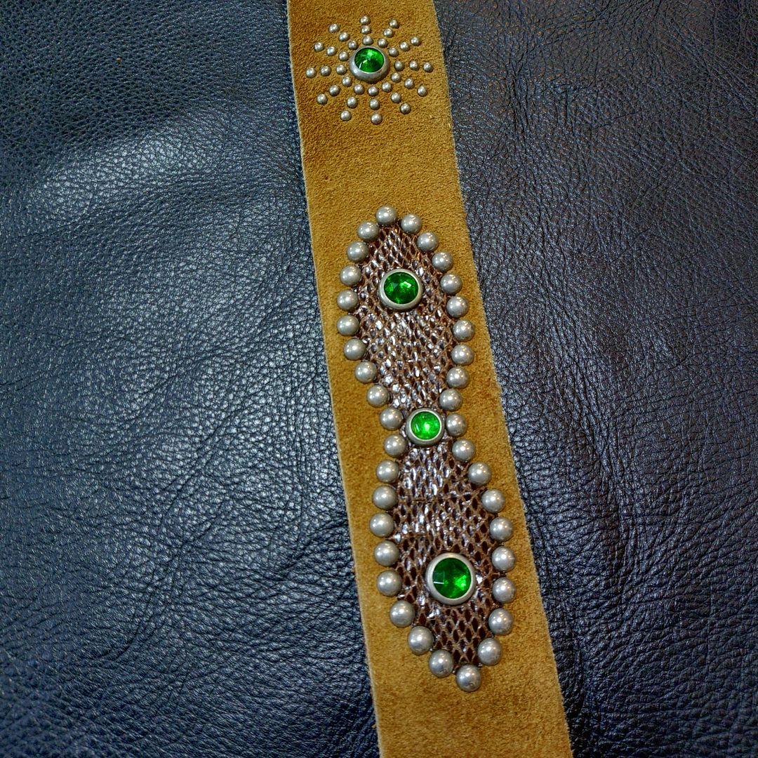 アメリカ製　ブラウンスエードスタッズベルト　36