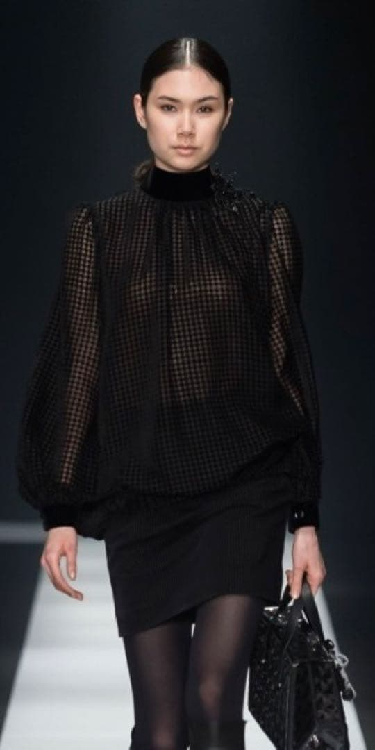 【超美品】タエアシダ 千鳥柄タイトスカート 黒 11size コレクションライン