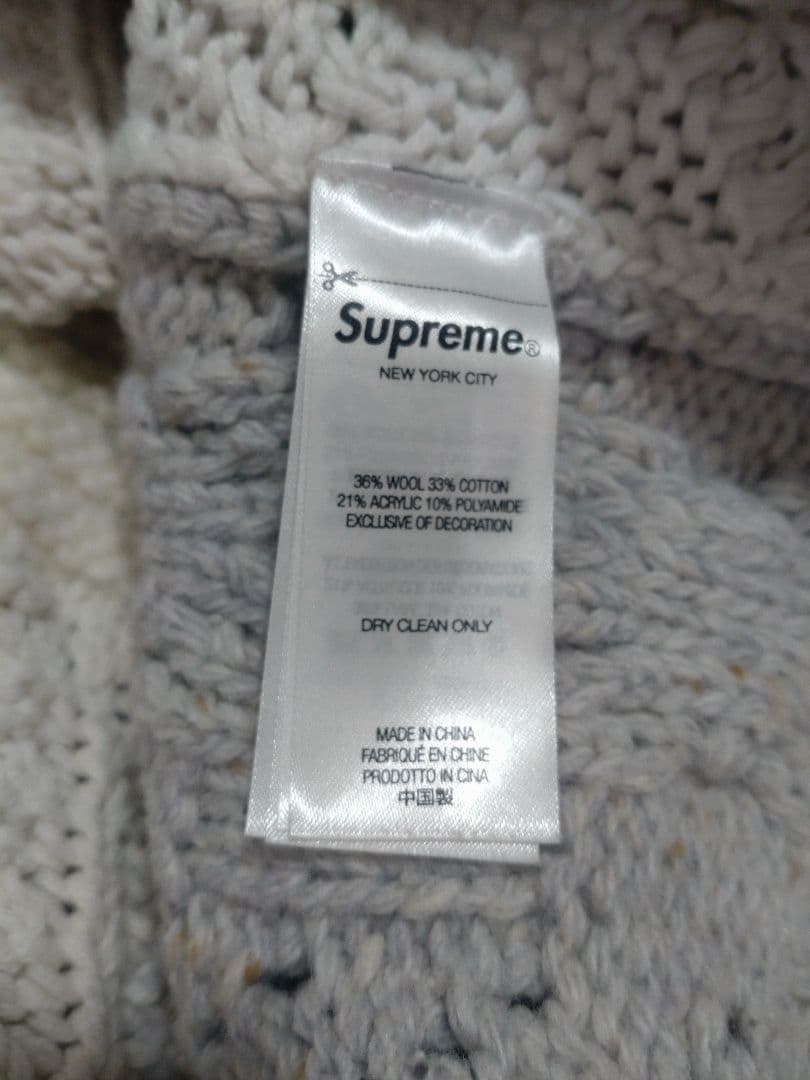 トップス Supreme Patchwork Cable Knit Cardigan XL