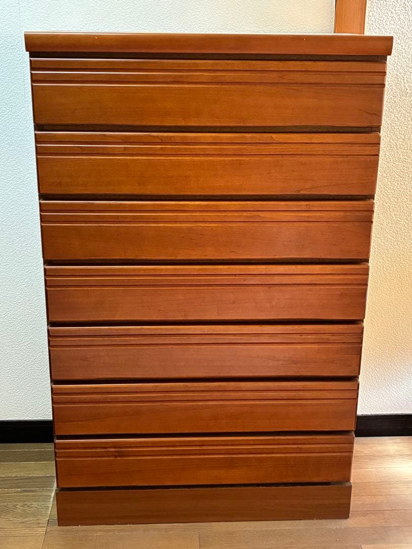 木製チェスト 7段 ブラウン