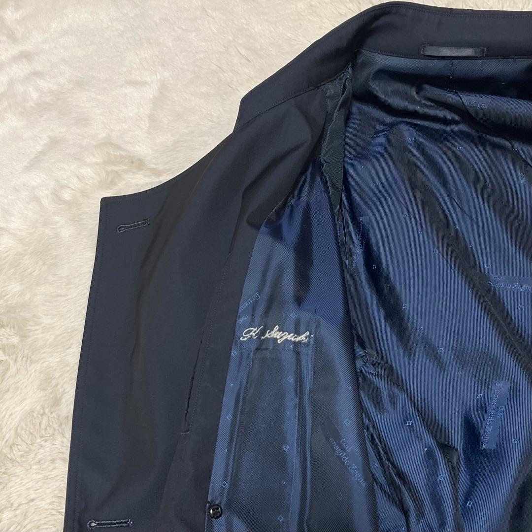 美品　メンズ　エルメネジルド ゼニア　トレンチコート　ベルト　ネイビー　紺