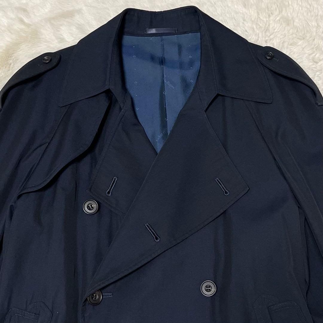 美品　メンズ　エルメネジルド ゼニア　トレンチコート　ベルト　ネイビー　紺