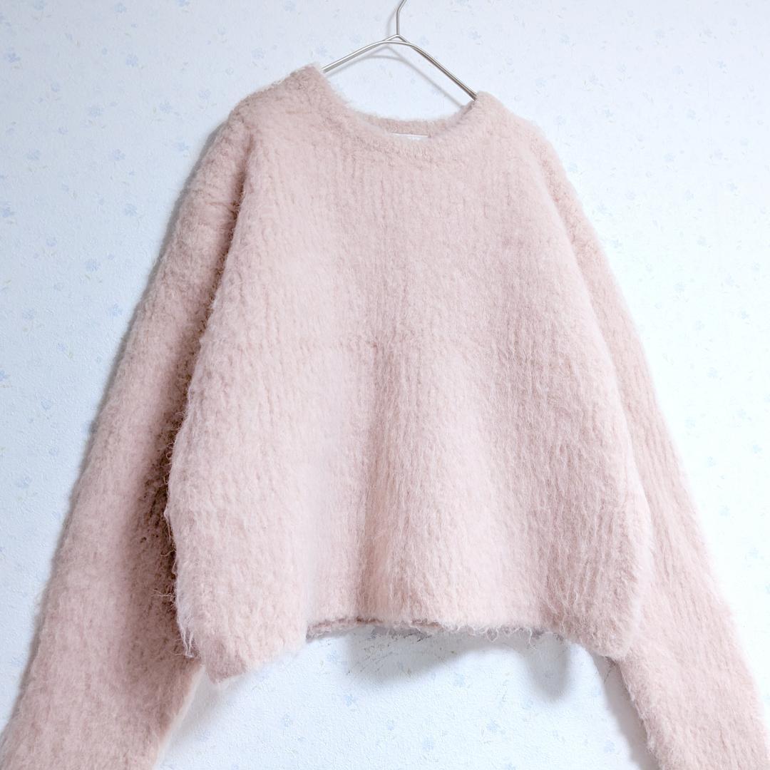 まりっぺ様Whim Gazette ミックスヤーンクルーネックニットプルオーバー