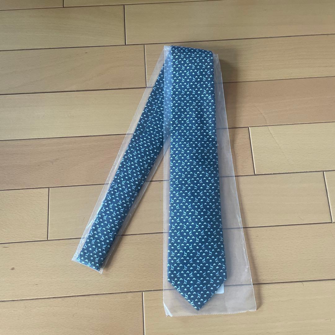 HERMES ブルー ネクタイ