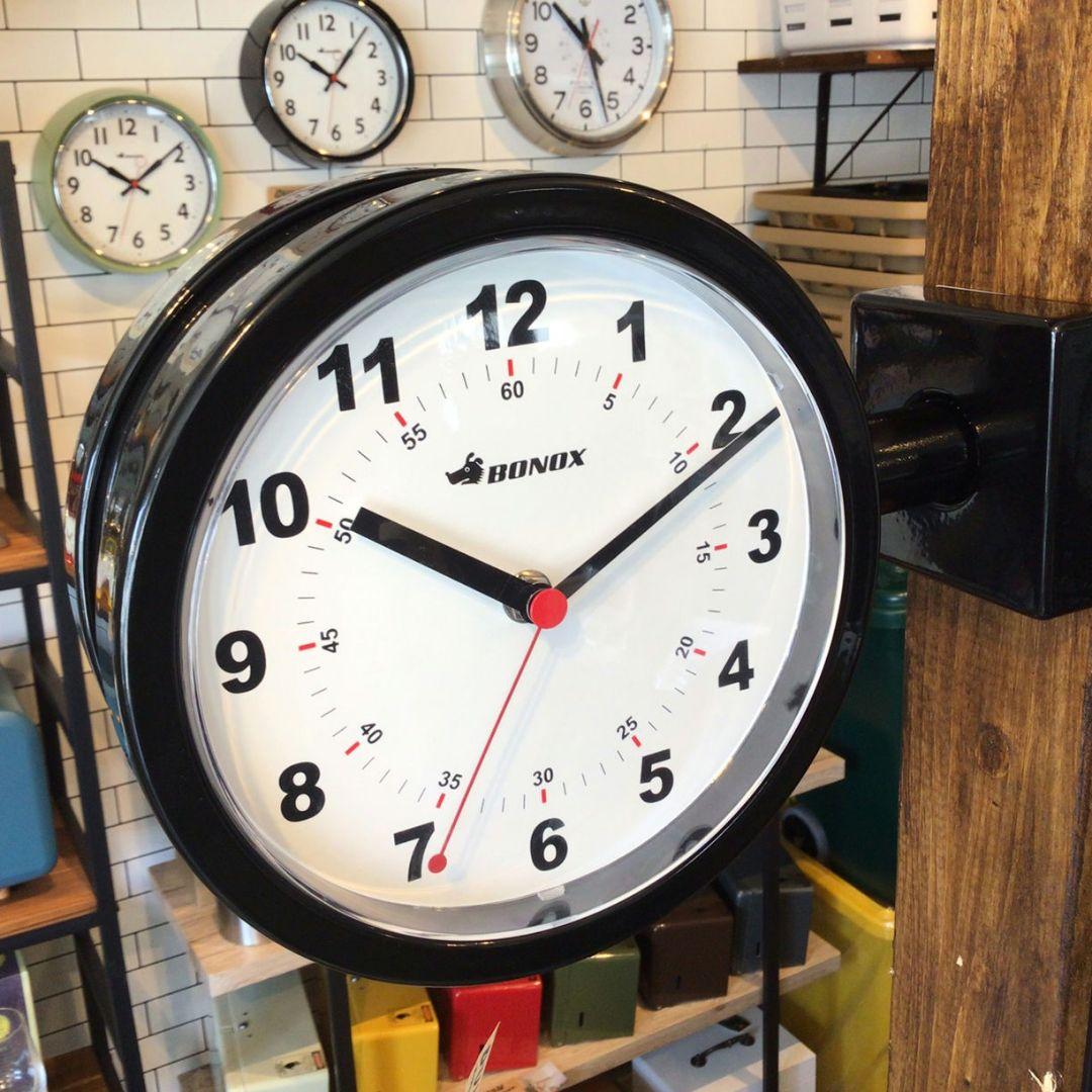 新品 両面時計 ダブルフェイスクロック ブラック ダルトン インテリア 小物