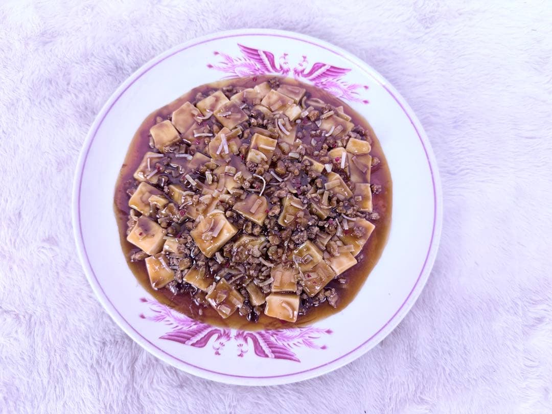 ☆食品サンプル 麻婆豆腐 直径約26.5cm リアル再現 中華料理ディスプレイ用