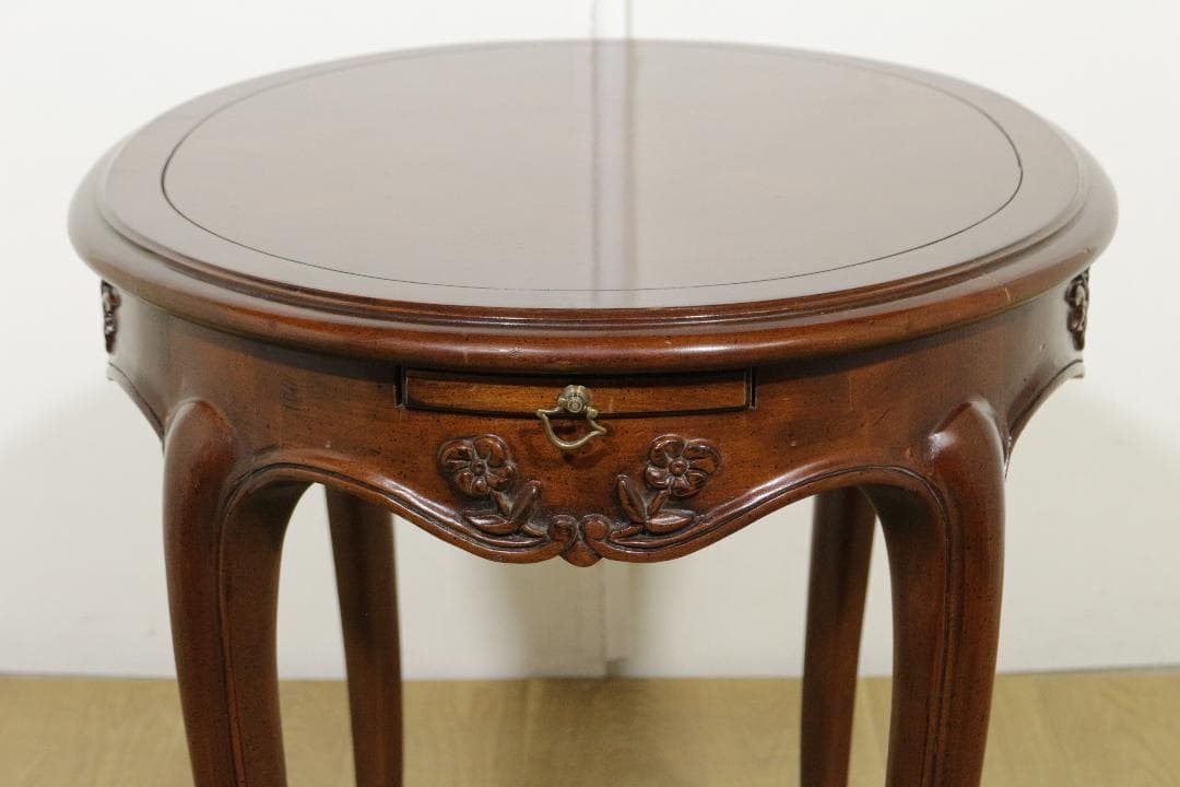 木製テーブル★クラシック★ネコ脚★スライドテーブル★