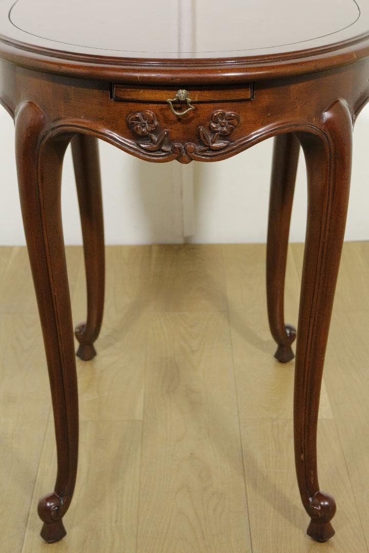 木製テーブル★クラシック★ネコ脚★スライドテーブル★