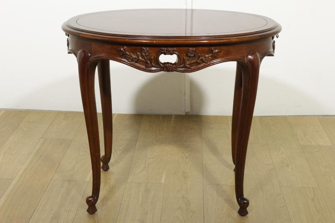 木製テーブル★クラシック★ネコ脚★スライドテーブル★