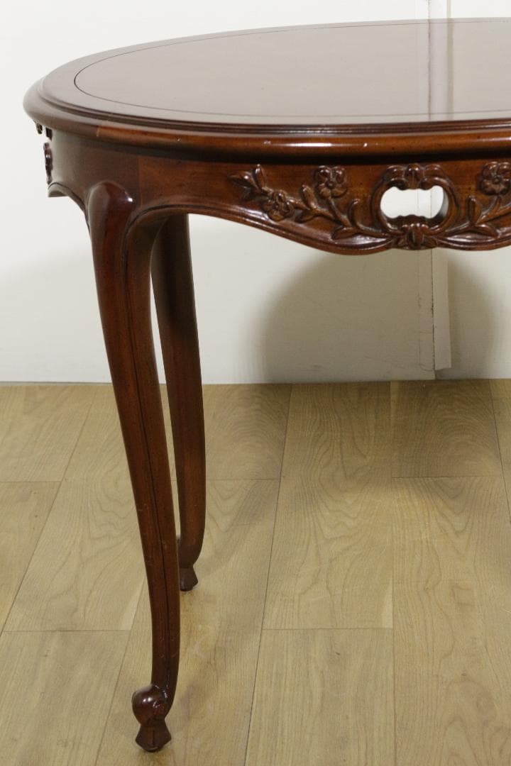 木製テーブル★クラシック★ネコ脚★スライドテーブル★