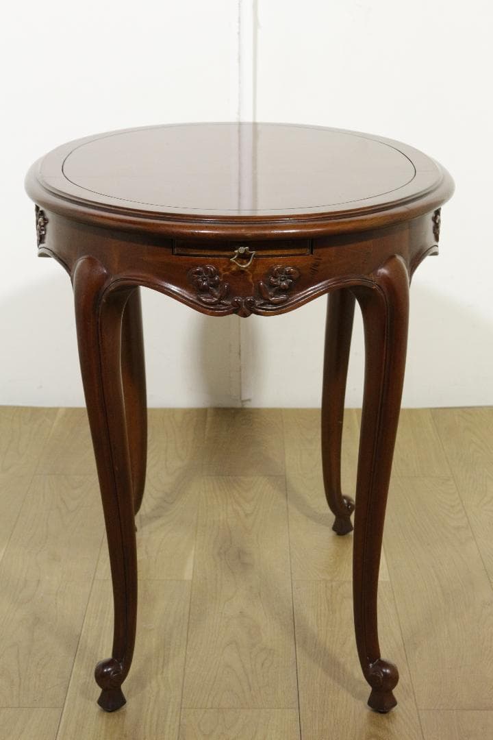 木製テーブル★クラシック★ネコ脚★スライドテーブル★