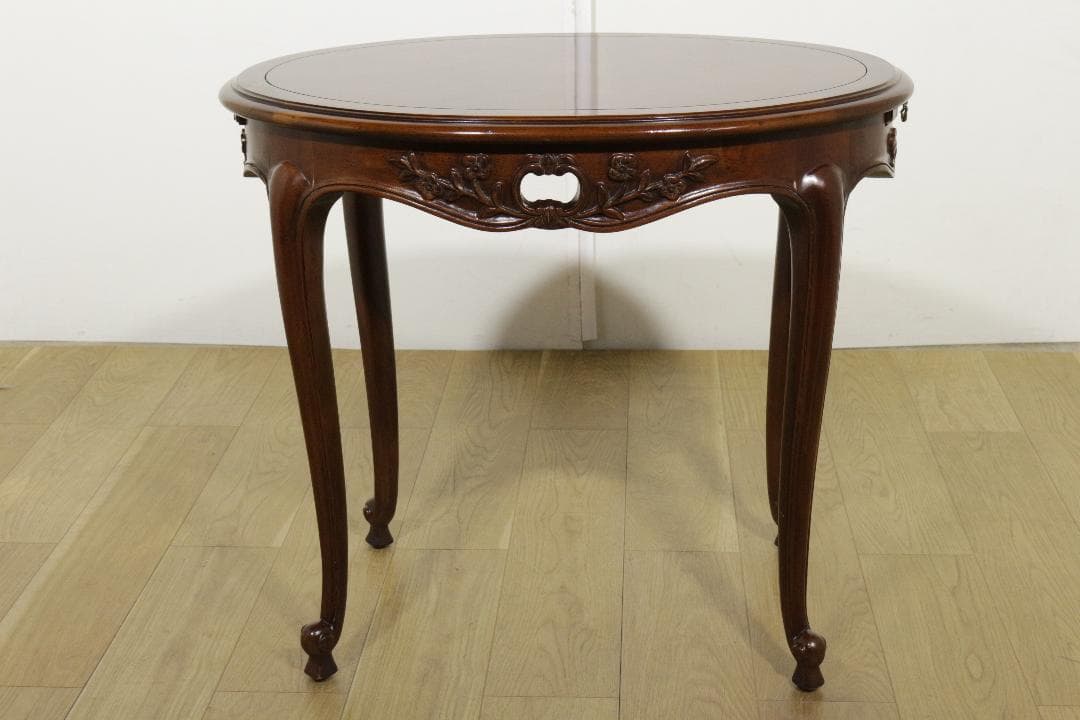 木製テーブル★クラシック★ネコ脚★スライドテーブル★