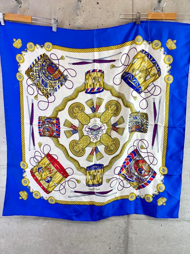 フランス製 HERMES シルク100% 大判 スカーフ ヴィンテージ オールド