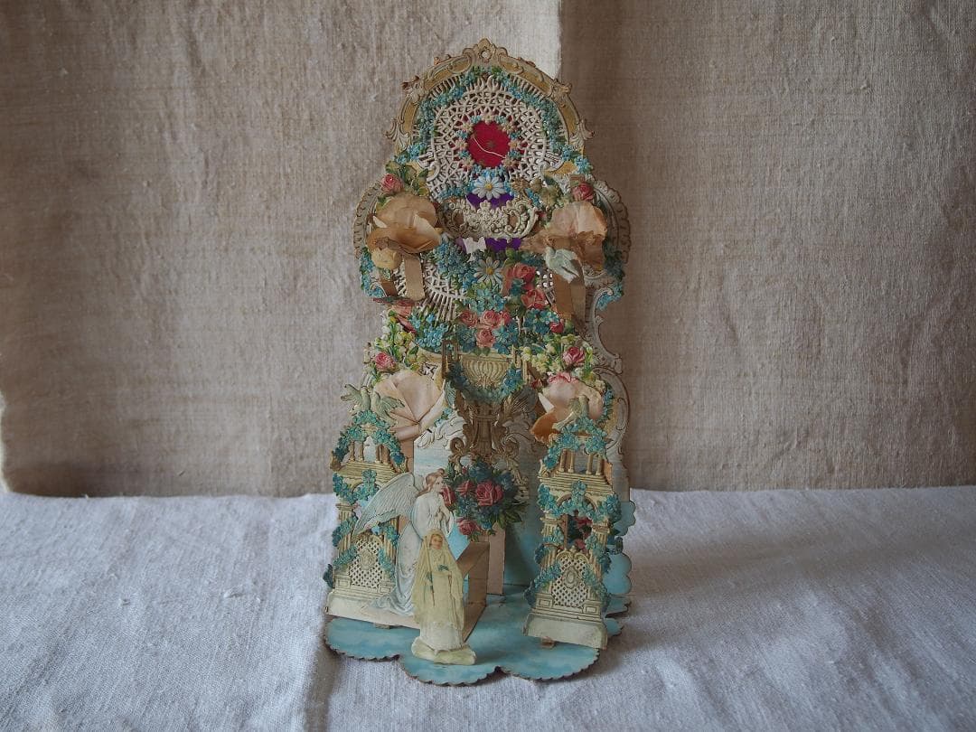 天使と花の装飾のペーパーデコレーション ヴィクトリアン期ペーパークラフトK400