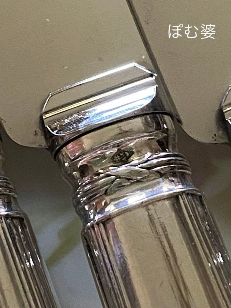 【フランス／カルディヤック】純銀／デザートナイフ フルーツナイフ ６本セット