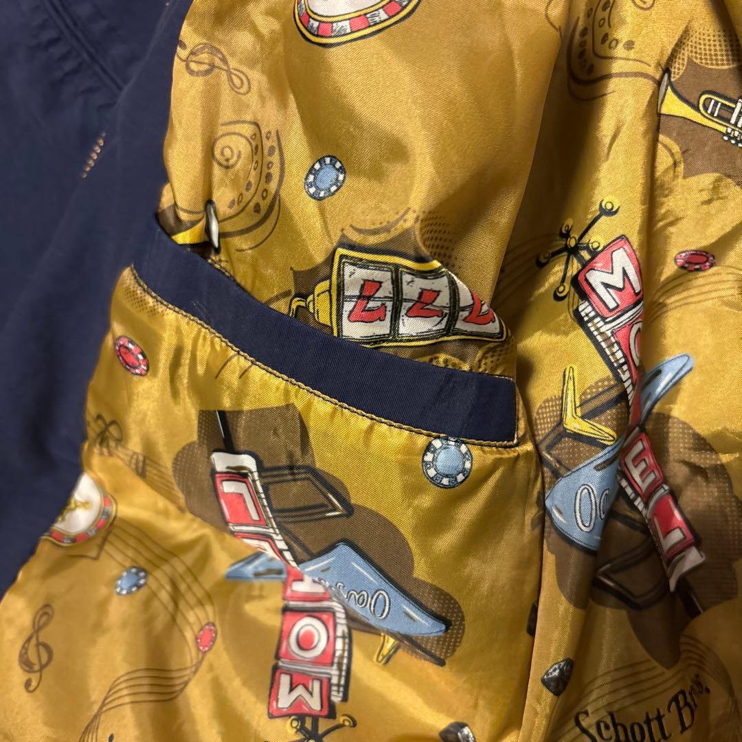 【美品】Schott ダービージャケット ショット S ネイビー 完売品 希少