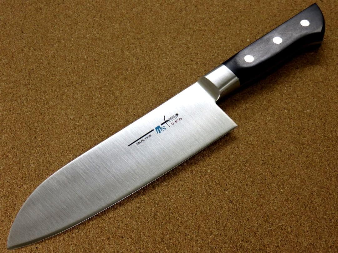 関の刃物 三徳包丁 170mm クロムモリブデン 口金付 肉切り 両刃 万能包丁