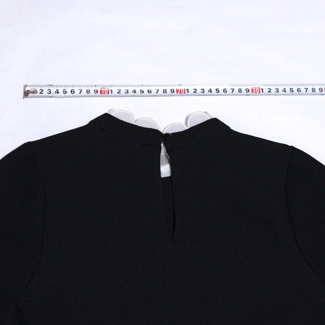 ella selectshop プルオーバー　スカラップニット襟付き　ブラック