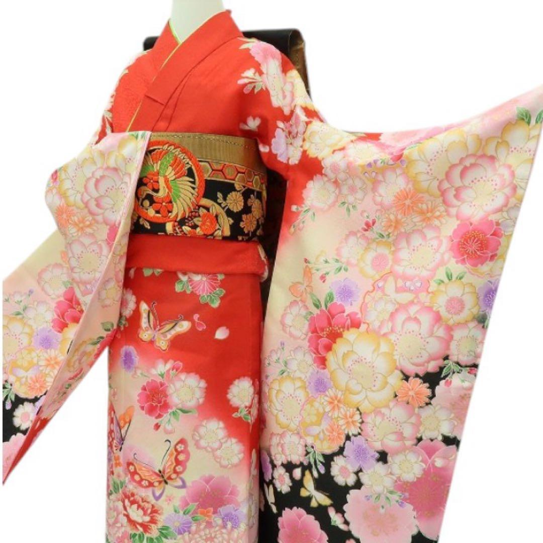 ¶:⊃✺新品 七五三 ７歳 四つ身着物・襦袢 ２点セット B10