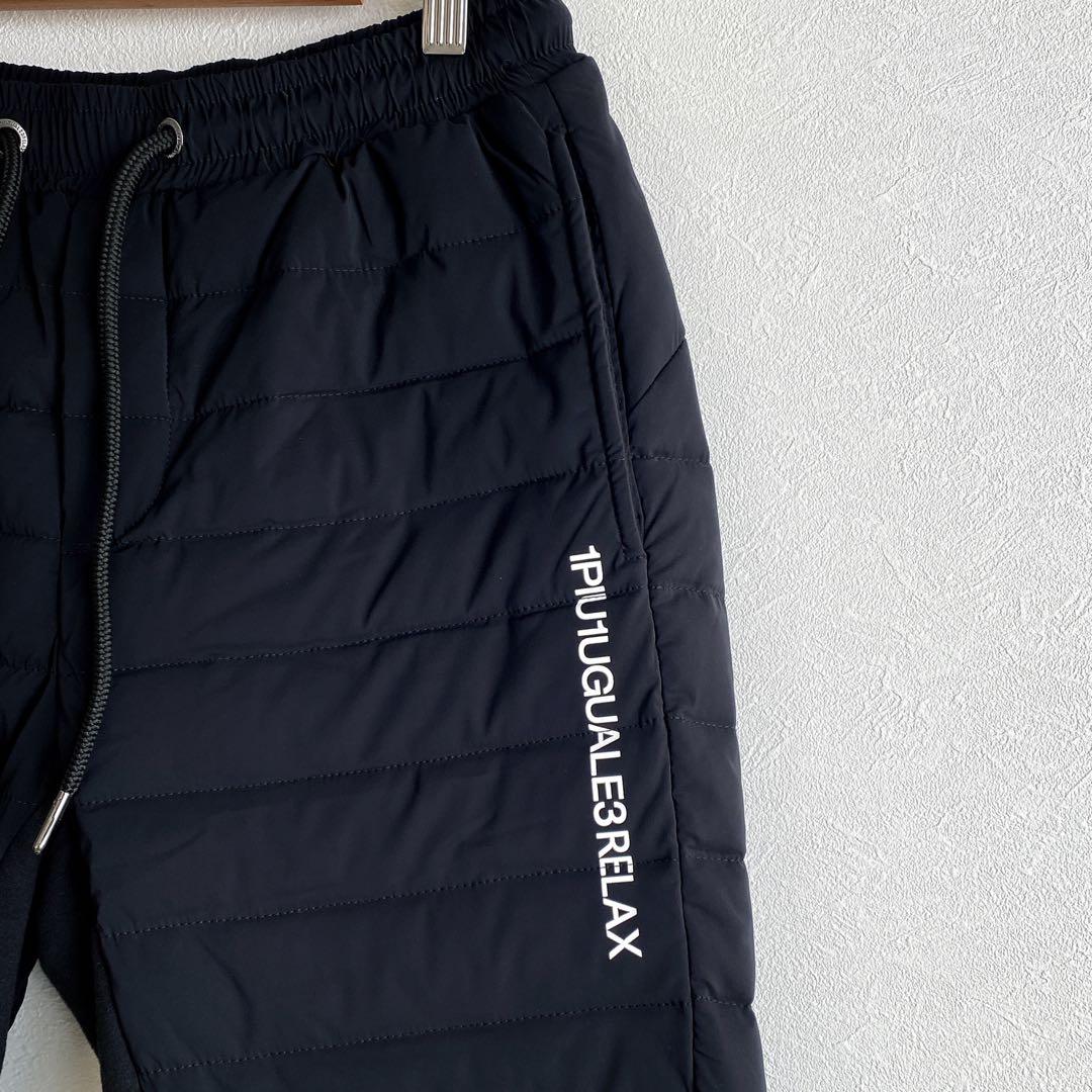 1PIU1UGUALE3 RELAX サークルロゴパデッドパンツ ブラック　M