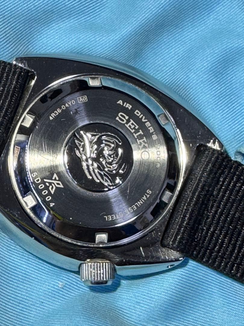 美品稼動品SEIKOタートルダイバーズブラック200m ステンレスベルト付き
