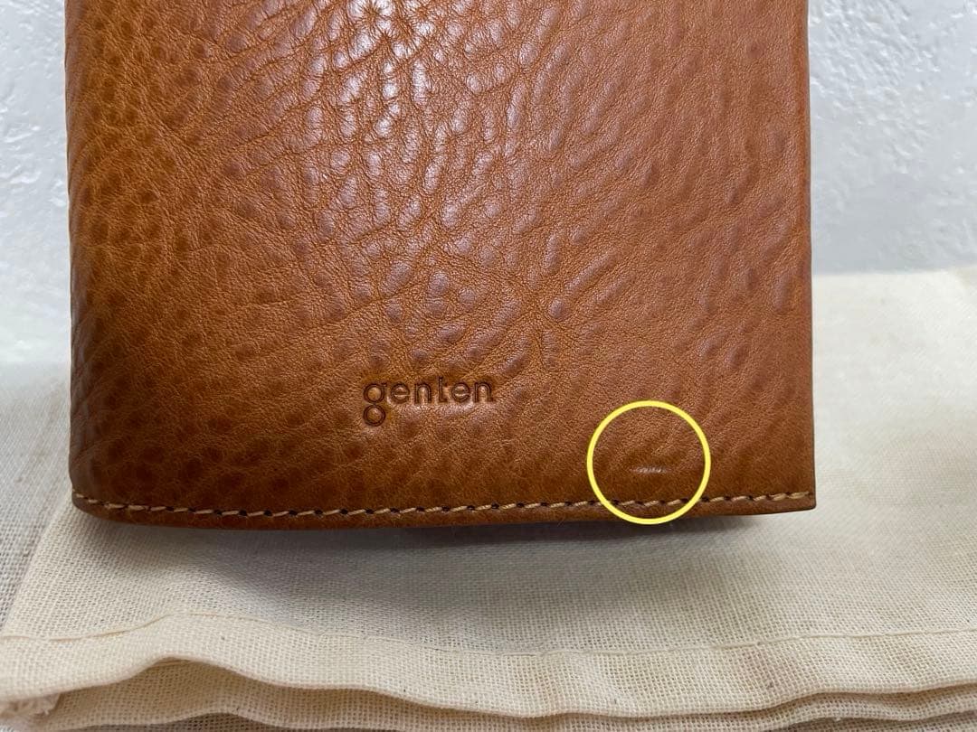 ＊週末値下げ＊ 【新品未使用】genten 二つ折り財布 茶色