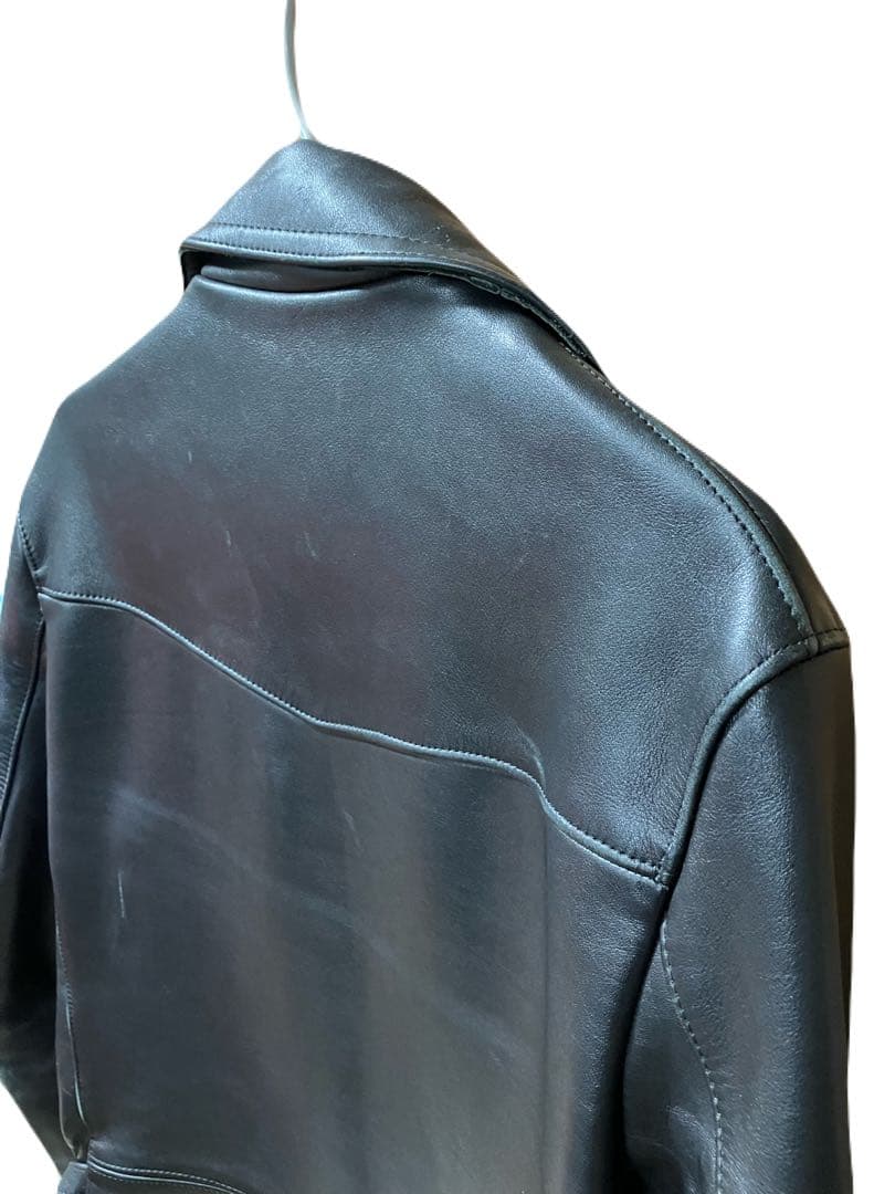 666 本革 ライダースジャケット ブラック 日本製 38 レザー