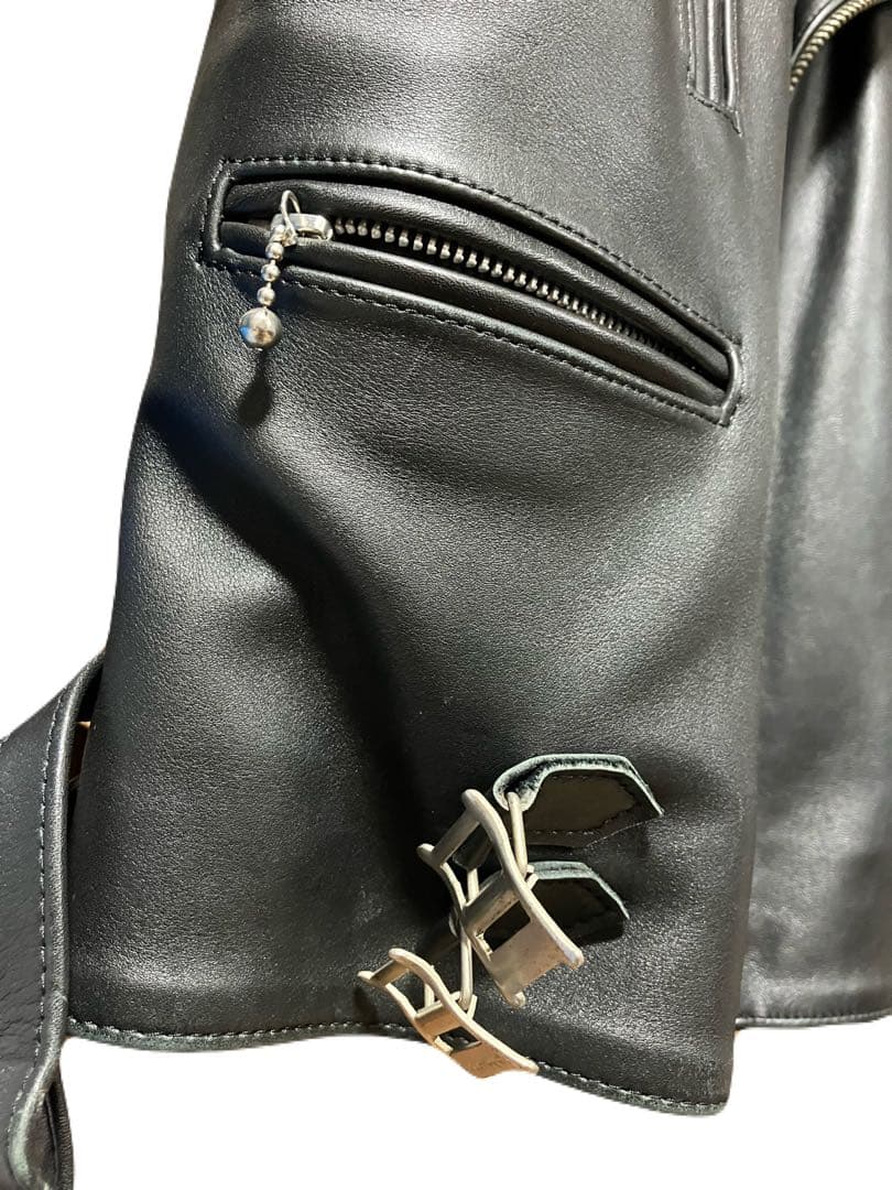 666 本革 ライダースジャケット ブラック 日本製 38 レザー