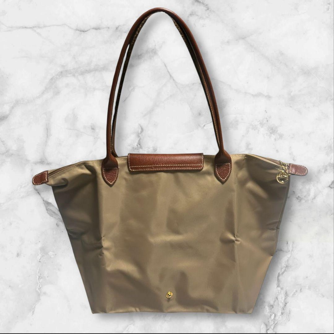 (美品)ロンシャン ルプリアージュ トートバッグ ベージュ A4収納可 　L