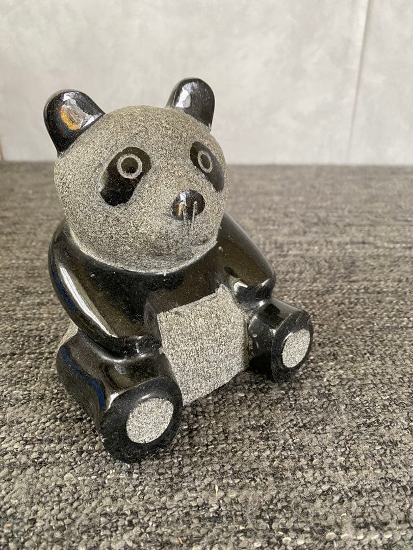 パンダ　石彫刻　置物　石置物