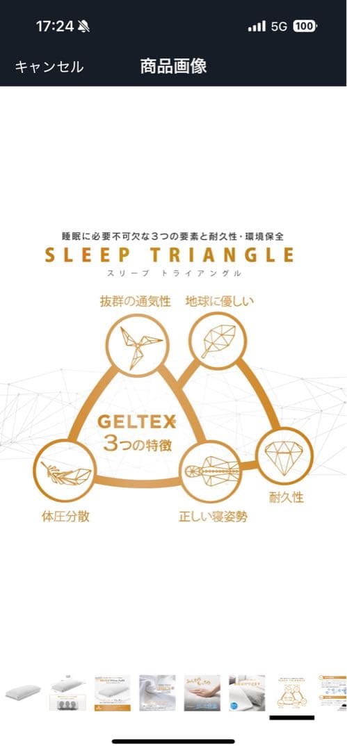 Geltex ゲルテックス 枕 まくら 高機能 通気性 低め