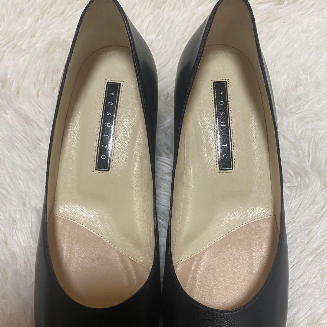 ✨美品✨YOSHITO レザーパンプス 24cm ポインテッドトゥ 黒　ブラック