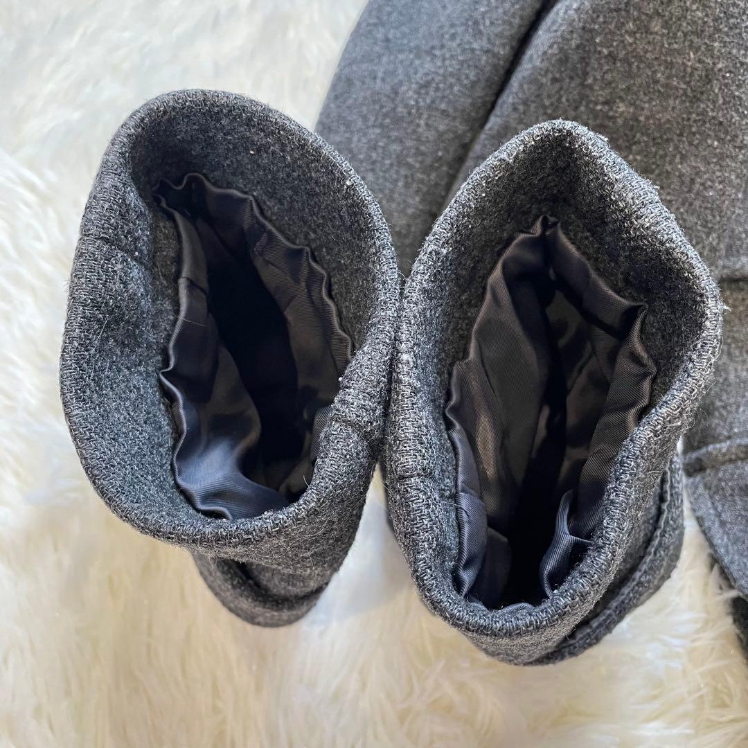 BURBERRY ブルー レーベル ノバチェック ダッフルコート ダークグレー