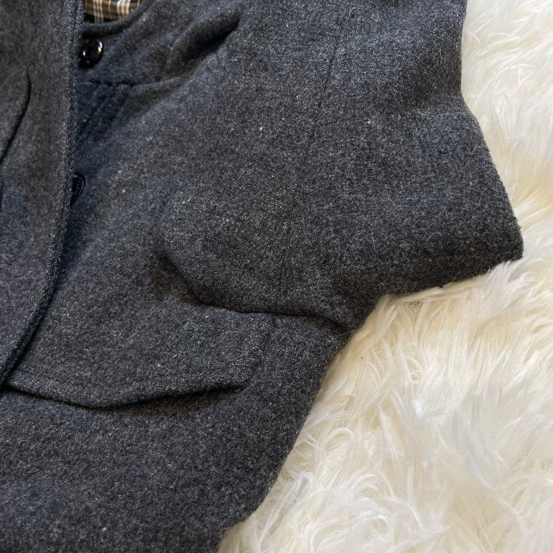 BURBERRY ブルー レーベル ノバチェック ダッフルコート ダークグレー