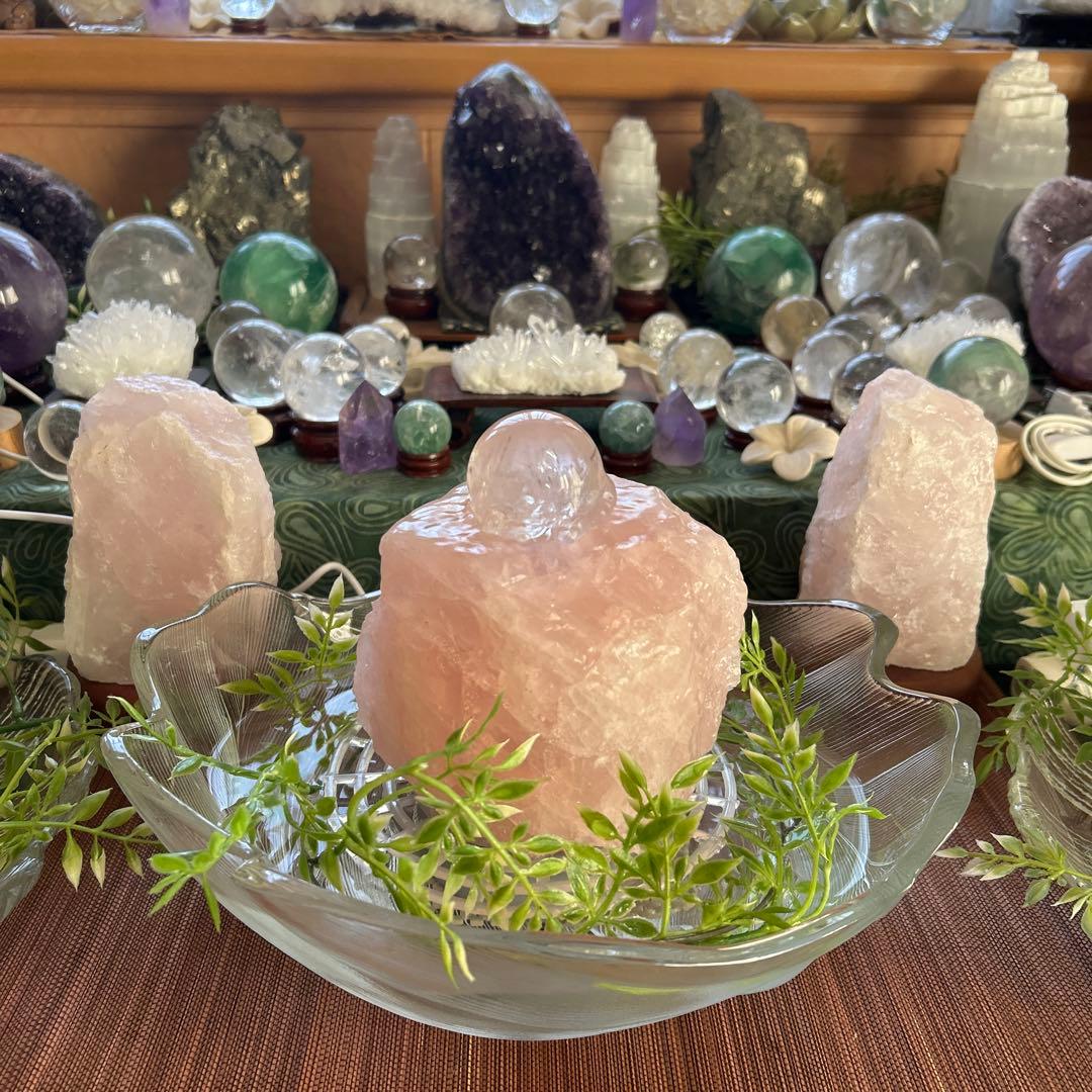 ✨破格✨絶品‼️ローズクオーツ☆噴水☆天然石☆ファウンテン☆秘蔵品☆高さ19㎝⭐︎