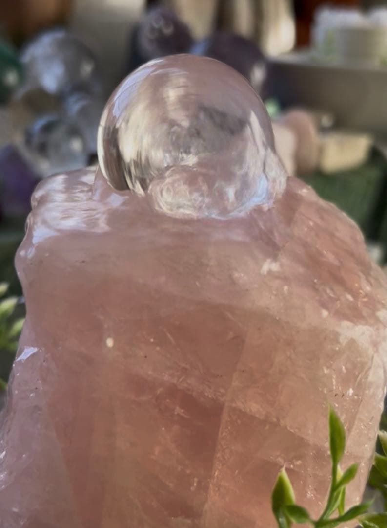 ✨破格✨絶品‼️ローズクオーツ☆噴水☆天然石☆ファウンテン☆秘蔵品☆高さ19㎝⭐︎