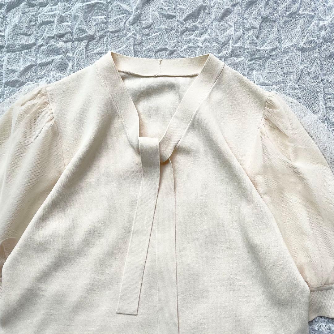 【1度着用のみ美品】アナイ チュールスリーブ プルオーバー 24年モデル