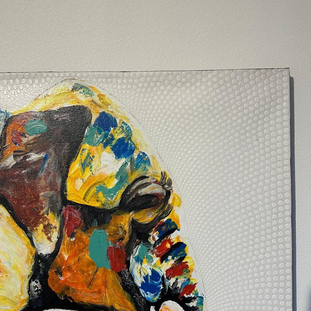 BALI ドットアート/ビビッドエレファント[80×60cm]豪快なゾウさん