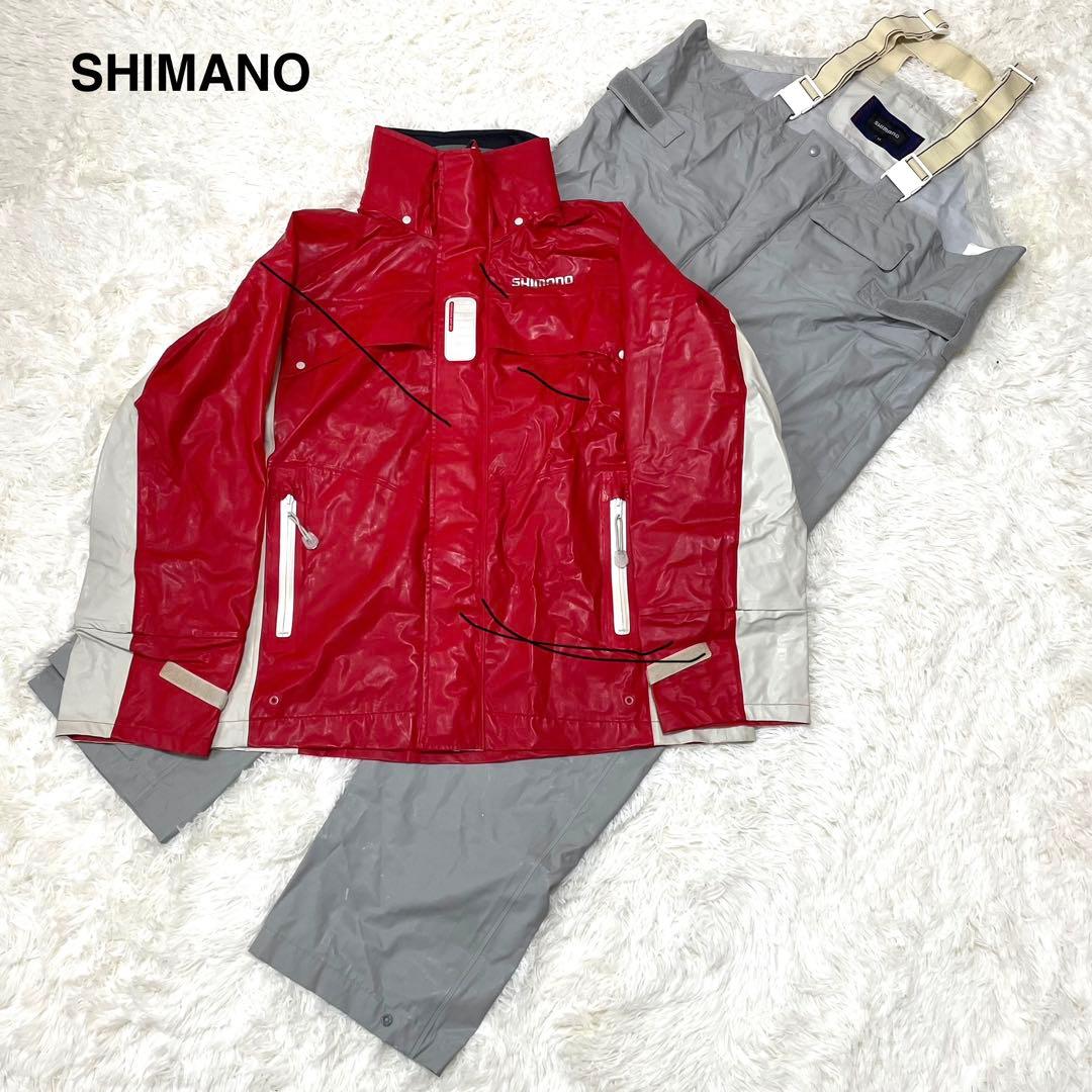 SHIMANO 防水釣り用レインスーツ 上下セット LL 反射板付 尻パット付
