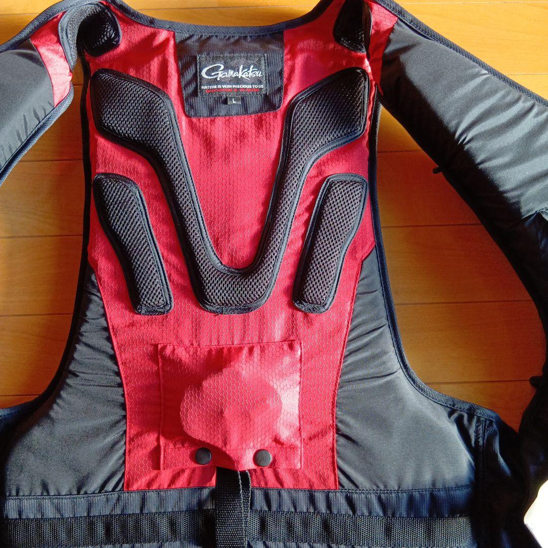 週末値下げオマケ付美品がまかつフローティングベストGM−2188レッド、Lサイズ