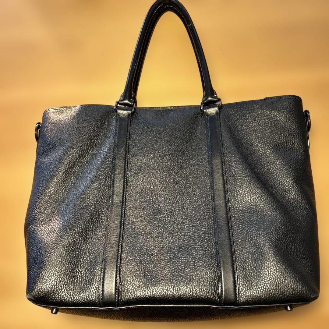 COACH ブラックレザー トートバッグ
