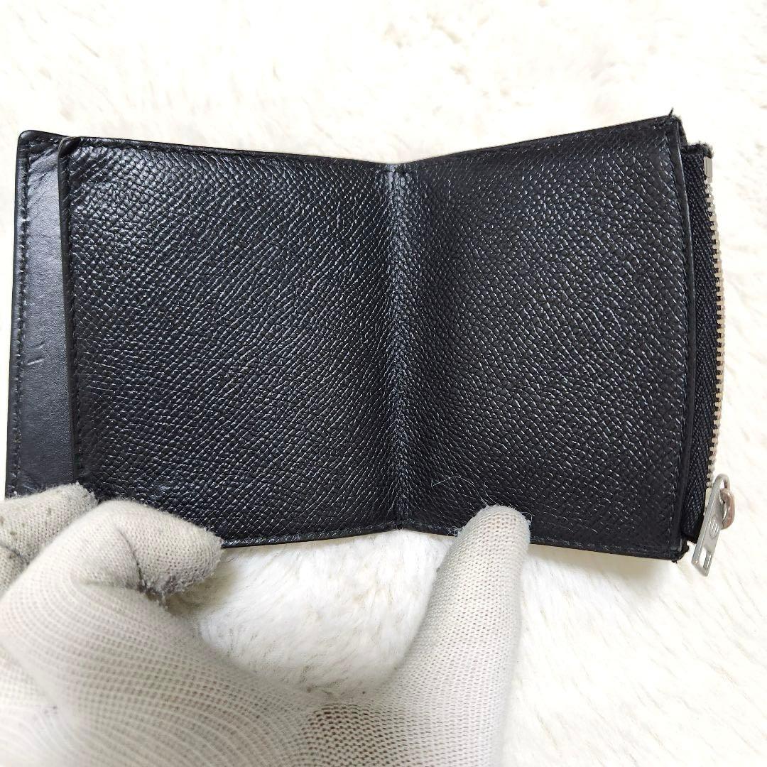 ✨極美品　正規品✨マルジェラ　二つ折り　小銭入れ　ステッチ　カレンダー　ブラック