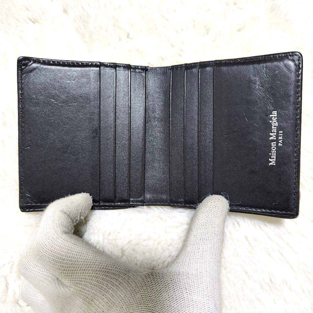 ✨極美品　正規品✨マルジェラ　二つ折り　小銭入れ　ステッチ　カレンダー　ブラック